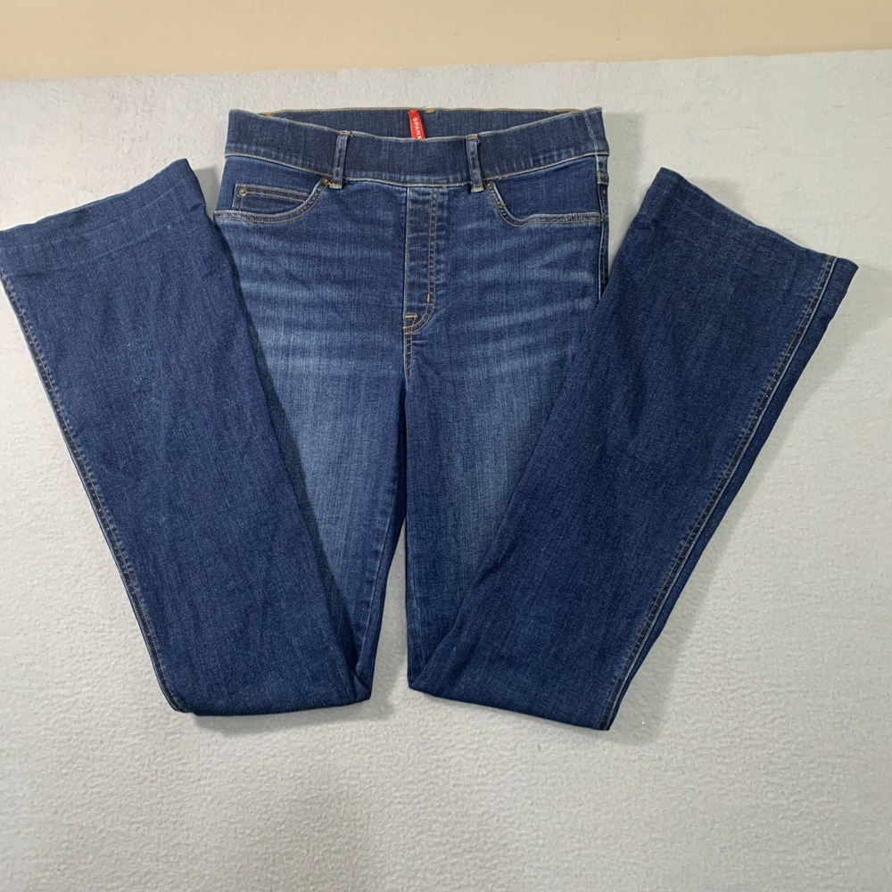 Spanx Clean Indigo Bootcut Trouser Jeans Women Size Medium Denim Stretch Shaping